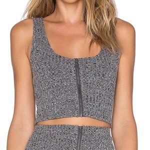 Lovers + Friends Downtown Grey Zip-Up Tank